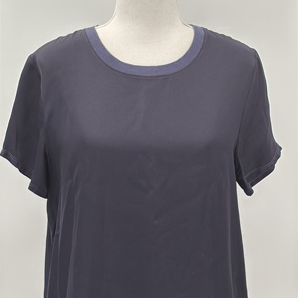 Nation LTD Short Sleeve Crew Neck Viscose Top in Deep Blue - Size Medium - Picture 2 of 6